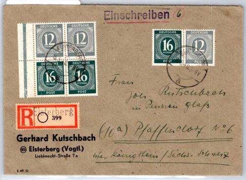 Alliierte Besetzung S 294, W 158 auf Brief Einschreiben #OO338