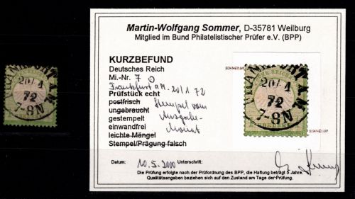 Deutsches Reich 9 gestempelt Ausgabemonat, Befund Sommer #OO786