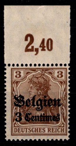 Deutsche Besetzung 1. WK Belgien 1 P OR postfrisch #OO949