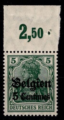 Deutsche Besetzung 1. WK Belgien 3 P OR postfrisch #OO951