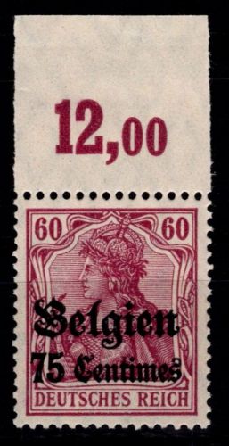 Deutsche Besetzung 1. WK Belgien 6 a P OR postfrisch #OO956
