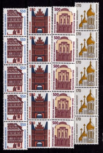 BRD Bund 1535, 1679, 1746,1938, RM postfrisch 5er Streifen #OO372