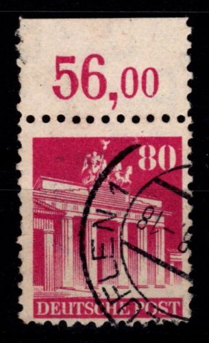 All. Besetzung Bizone Oberrand 94 X B Br gestempelt Bauten #OO378