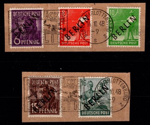 Berlin 2-4,6-7 gestempelt Luftbrückenstempel #OP094