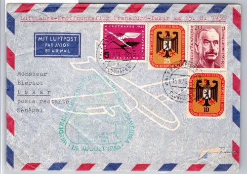 Berlin 136-137 u.a. auf Brief Lufthansa Erstflug #OP137