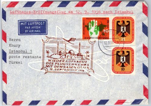 Berlin 136-137 u.a. auf Brief Lufthansa Erstflug #OP140