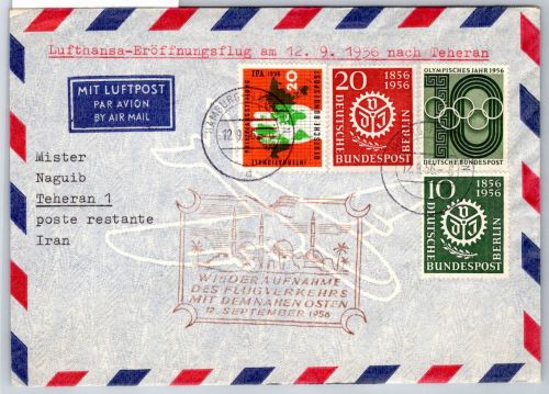 Berlin 138-139 u.a. auf Brief Lufthansa Erstflug #OP145