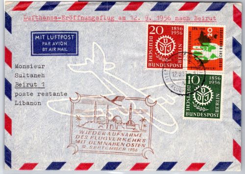 Berlin 138-139 u.a. auf Brief Lufthansa Erstflug #OP147