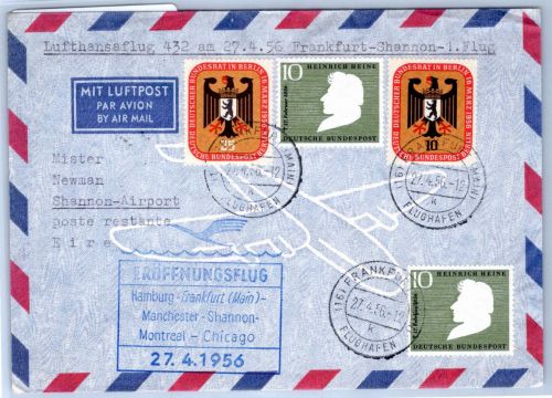 Berlin 136-137 u.a. auf Brief Lufthansa Erstflug #OP150