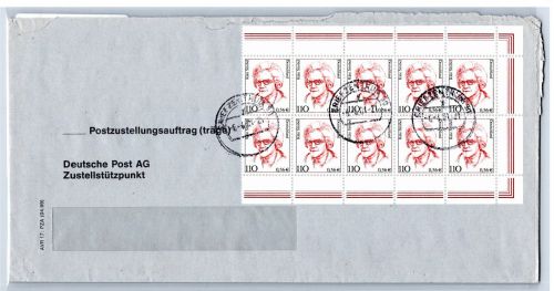 BRD Bund 2150 auf Brief Postzustellungsauftrag #OP185