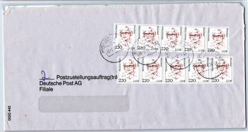 BRD Bund 2158 auf Brief Postzustellungsauftrag #OP190