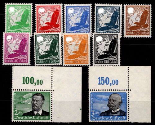 Deutsches Reich 529-539 postfrisch teilweise geprüft BPP #OQ330