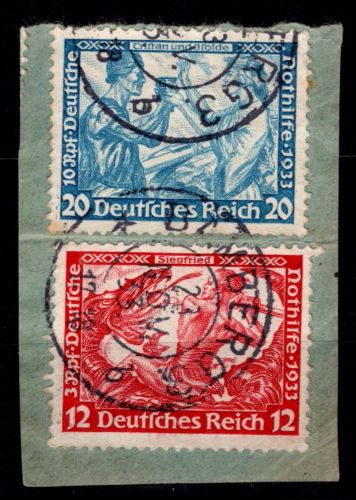 Deutsches Reich 204-205 gestempelt auf Briefstück #OQ407
