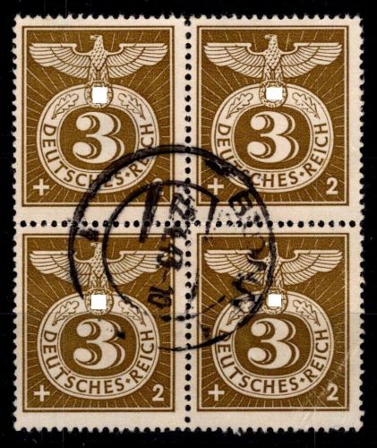 Deutsches Reich 830 gestempelt als 4er Block mit Vollstempel #OQ822