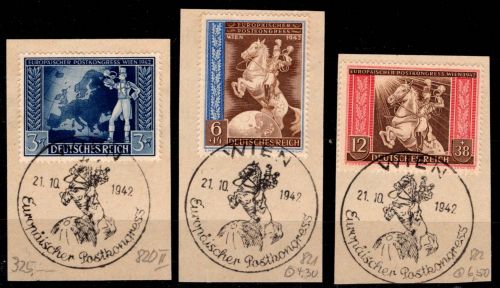 Deutsches Reich 820 PF II-822 postfrisch 3 Pfennig mit PF II #OQ882