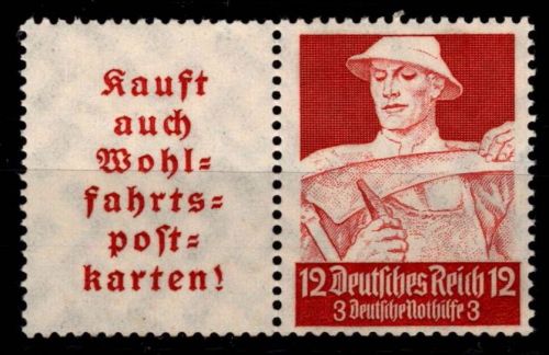 Deutsches Reich W101 mit Falz gefaltet und Anhaftung #OQ984