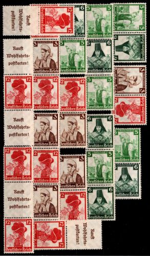Deutsches Reich K25-S242 postfrisch Zusammendruck komplett ohne W 102 #OQ988