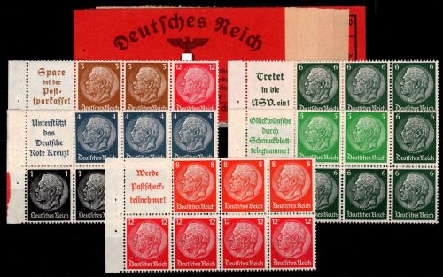 Deutsches Reich HBl. 94, 96, 98-100 postfrisch mit Karton ohne Klammer #OR217