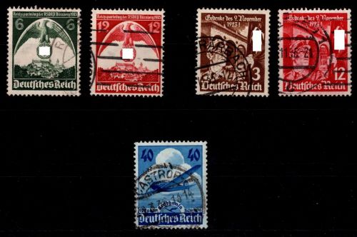 Deutsches Reich 586-587, 598-599, 603 gestempelt #OP761