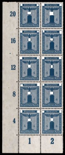 Deutsches Reich Dienstmarken 146 ** postfrisch im 10er Block Ecke 3