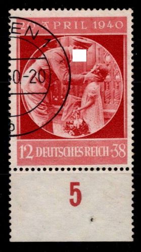 Deutsches Reich 744 gestempelt vom Unterrand #OQ658