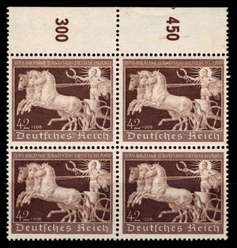 Deutsches Reich 747 postfrisch 4er Block vom Oberrand #OQ669