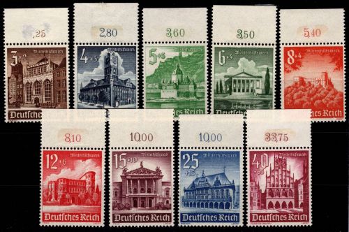 Deutsches Reich 751-759 postfrisch Oberrand in diesem Falz #OQ679