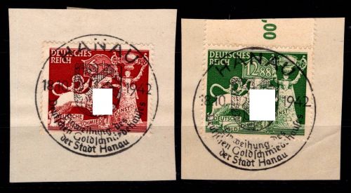 Deutsches Reich 816-817 gestempelt auf Briefstück mit Vollstempel #OQ747