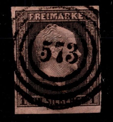 Preußen 2 gestempelt N4 573 "Halle, Bahnpost", Pracht #OP447