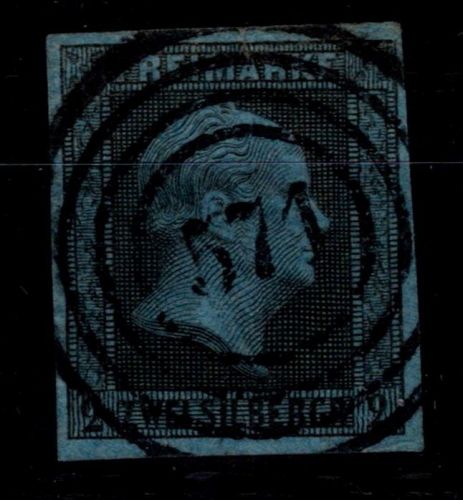 Preußen 3 gestempelt N4 571 "Halberstadt", dünne Stelle #OP474