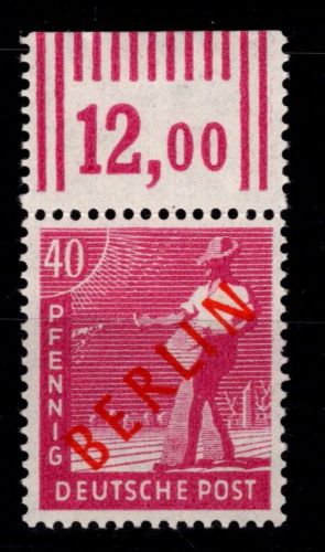 Berlin 29 W OR postfrisch Falz im Oberrand #OK317
