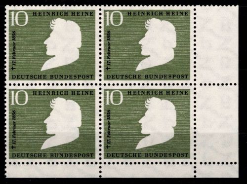 BRD Bund 229 postfrisch 4er Block vom Eckrand #OJ918