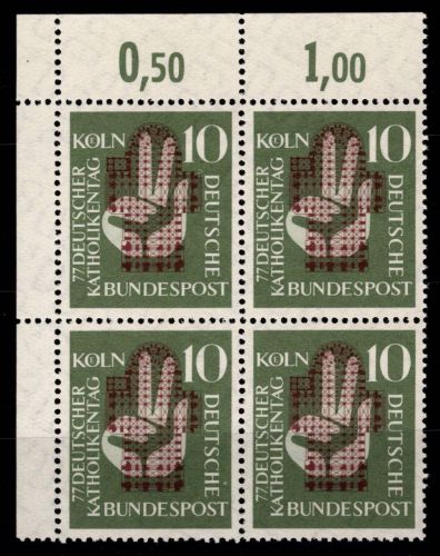 BRD Bund 239 postfrisch 4er Block vom Eckrand #OJ927