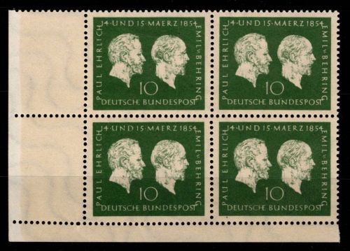 BRD Bund 197 postfrisch als 4er Block vom Eckrand #OJ963
