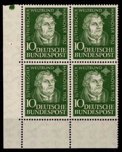 BRD Bund 149 postfrisch als 4er Block vom Eckrand #OJ967