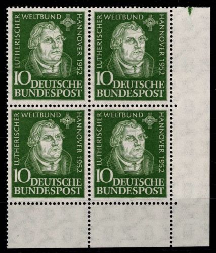 BRD Bund 149 postfrisch als 4er Block vom Eckrand #OJ968