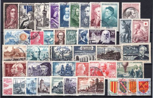 Frankreich Jahrgang 1955 gestempelt ohne 1052 #OP825