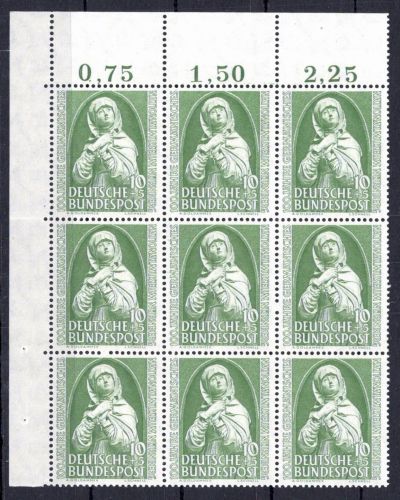 BRD Bund 151 postfrisch als 9er Block vom Eckrand #OJ972