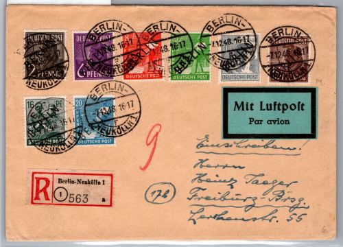 Berlin 1-8 auf Brief als Mischfrankatur gepr. Schlegel BPP #OR040