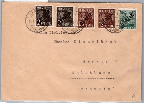 Berlin 1, 6, 7 auf Brief als Mischfrankatur gepr. Schlegel BPP #OR041