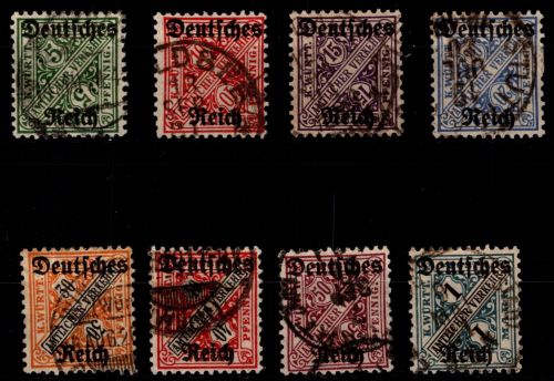 Deutsches Reich Dienstmarken D 57-64 gestempelt
