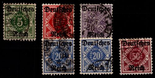 Deutsches Reich Dienstmarken D 52-56 gestempelt