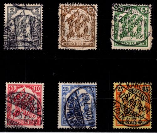 Deutsches Reich Dienstmarken D 9-14 gestempelt