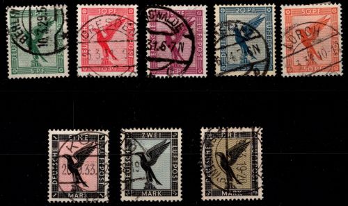 Deutsches Reich 378-384 gestempelt