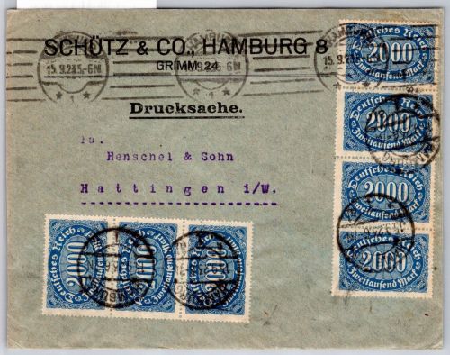 Deutsches Reich 258, 268 W OR auf Brief geprüft Infla Berlin #OP697