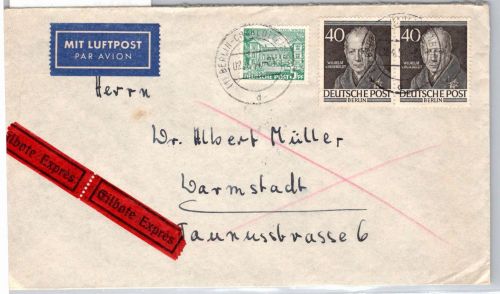 Berlin 44, 100 auf Brief Mischfrankatur #OP711