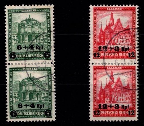 Deutsches Reich 463-364 gestempelt im senkrechten Paar