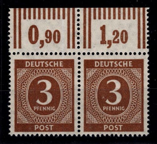 Alliierte Besetzung 913 y W OR postfrisch Paar, geprüft Schlegel BPP #OR313