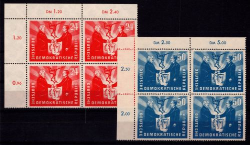 DDR 284-285 postfrisch einheitlich im Eckrandviererblock #OR384