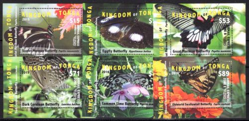 Tonga Blöcke 89-94 postfrisch Schmetterling #OE288